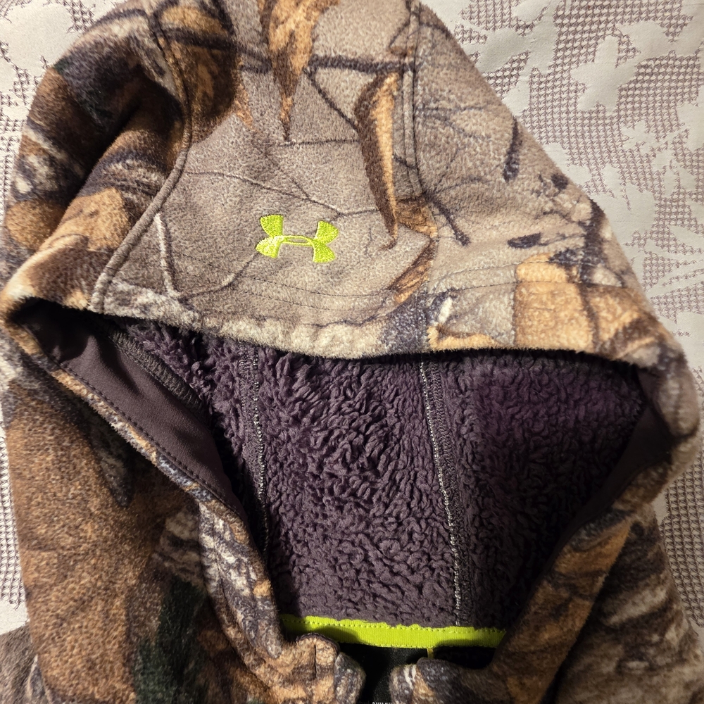 Under Armour Kids' Camo Hoodies - Brown and Orange - Picture 3 of 7